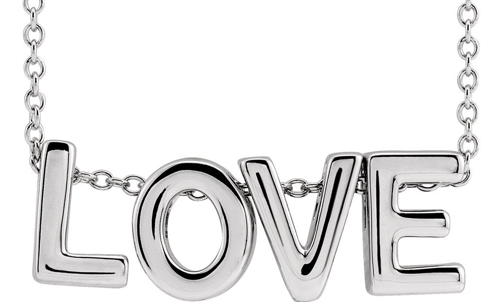 Sterling Silver Love 16-18" Necklace