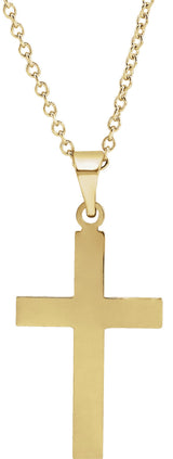 14K Yellow Gold 25.9x12 mm Cross 18" Necklace