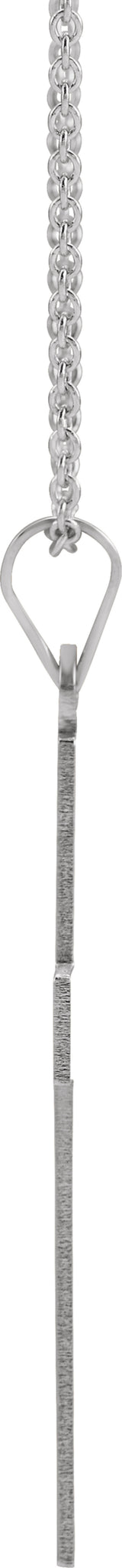 14K White Gold 36.8x17.7 mm mm Cross 18" Necklace