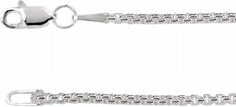 Sterling Silver 1.8 mm Rounded Box 18" Chain