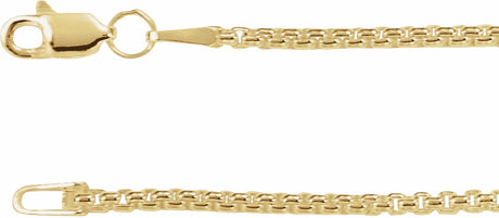 14K Yellow Gold 1.8 mm Rounded Box 20" Chain