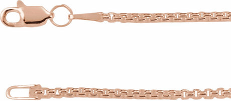 14K Rose Gold 1.8 mm Rounded Box 16" Chain