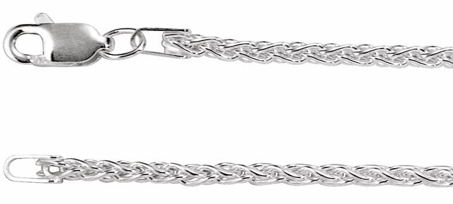 Sterling Silver 2.25 mm Wheat 20" Chain