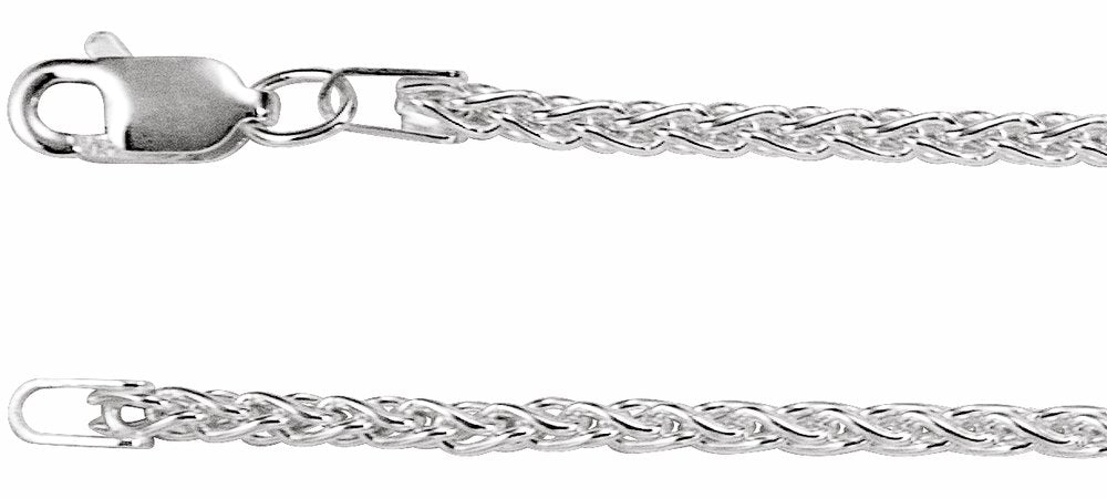 Sterling Silver 2.25 mm Wheat 18" Chain