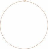 14K Rose Gold 1 mm Rounded Box 24" Chain