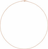 14K Rose Gold 1 mm Rounded Box 18" Chain