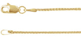 14K Yellow Gold 1 mm Rounded Box 7" Chain
