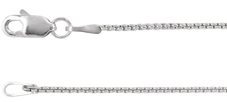 Sterling Silver 1 mm Rounded Box 18" Chain