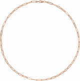 14K Rose 3.85 mm Paperclip-Style 18" Chain