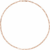 14K Rose Gold 3.85 mm Paperclip-Style 7" Chain