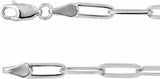 14K White 3.85 mm Paperclip-Style 18" Chain