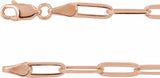 14K Rose 3.85 mm Paperclip-Style 16" Chain