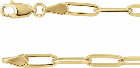 14K Yellow 3.85 mm Paperclip-Style 18" Chain