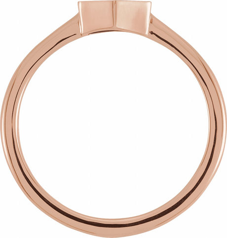 14K Rose  9.5x8 mm Geometric Signet Ring