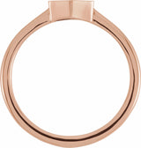 14K Rose  9.5x8 mm Geometric Signet Ring