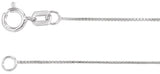 14K White Gold .55 mm Box 7" Chain 