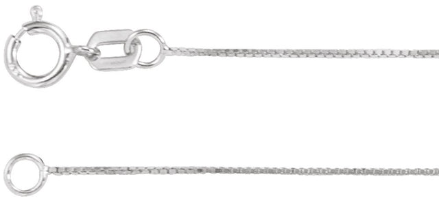 14K White Gold .55 mm Box 7" Chain 