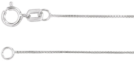 14K White Gold .55 mm Box 7" Chain 