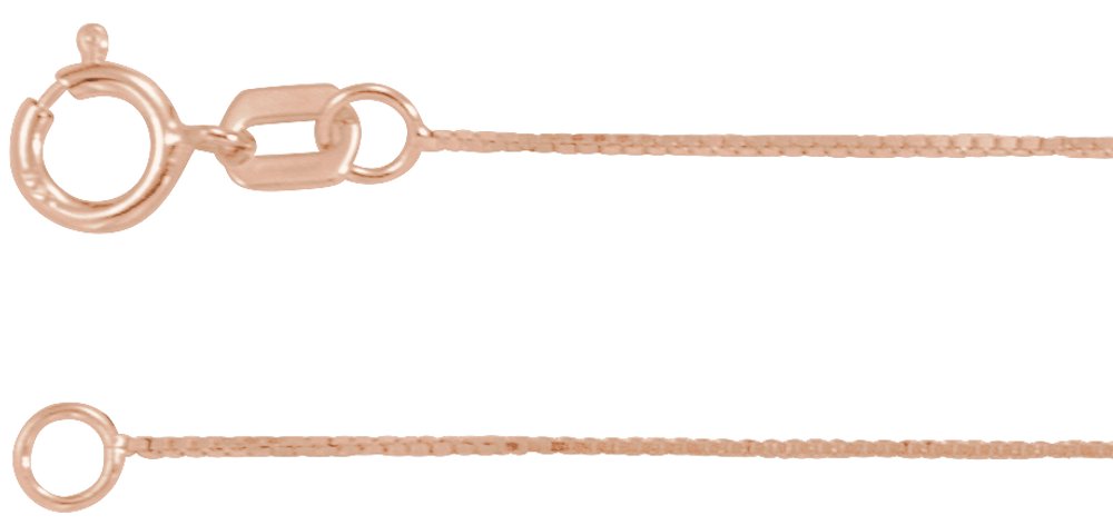 14K Rose Gold .55 mm Box 16" Chain 