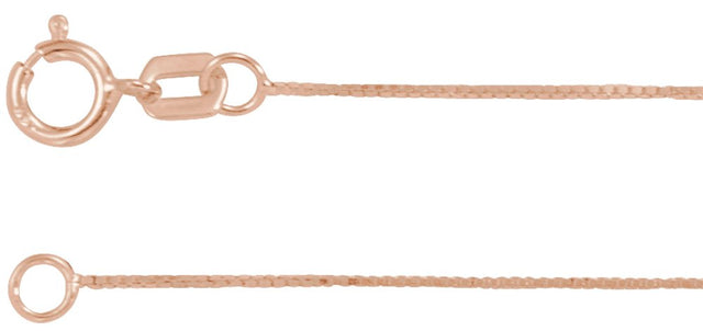 14K Rose Gold .55 mm Box 18" Chain 
