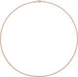 14K Rose 1.82 mm Box 18" Chain