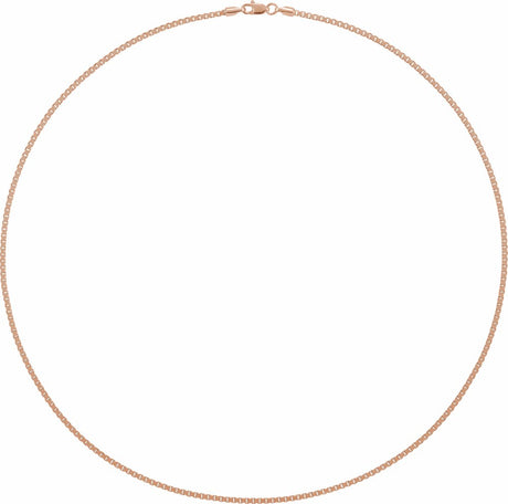 14K Rose 1.82 mm Box 18" Chain