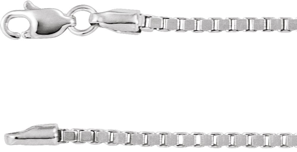 14K White 1.82 mm Box 24" Chain