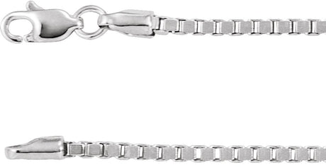 14K White 1.82 mm Box 7" Chain