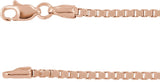 14K Rose 1.82 mm Box 18" Chain