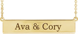 14K Yellow Gold Be Posh® Engravable Bar 19 1/2" Necklace