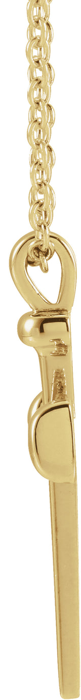 18K Yellow Gold-Plated Sterling Silver Nail Cross 18" Necklace