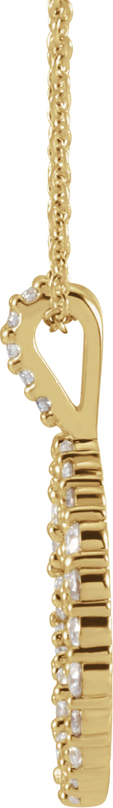 14K Yellow 3/4 CTW Natural Diamond Scattered Circle 16-18" Necklace