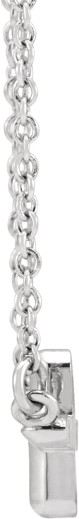 Sterling Silver Sideways Cross 18" Necklace