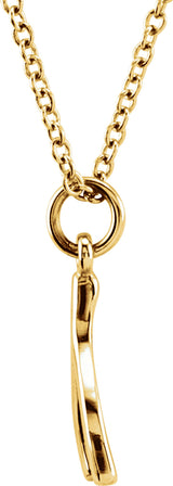 14K Yellow Tiny Posh® Wishbone 16-18" Necklace