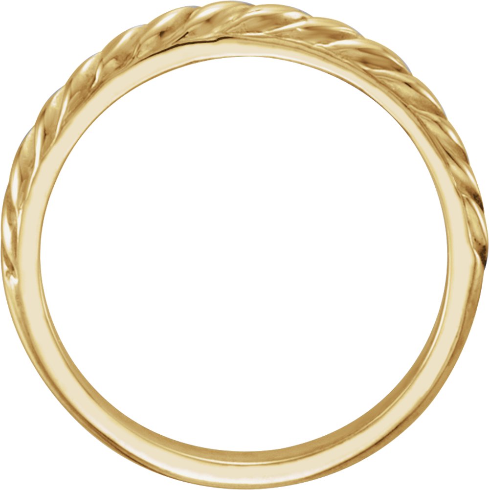 14K Yellow Twisted Rope Stackable Band