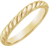 14K Yellow Twisted Rope Stackable Band