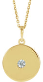 14K Yellow 1/10 CTW Natural Diamond Disc 16-18" Necklace