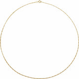 14K Yellow Gold 1.28 mm Figaro 24" Chain