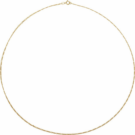 14K Yellow Gold 1.28 mm Figaro 16" Chain