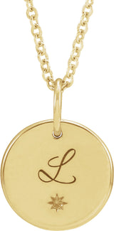 14K Yellow Engravable Round 16-18" Necklace