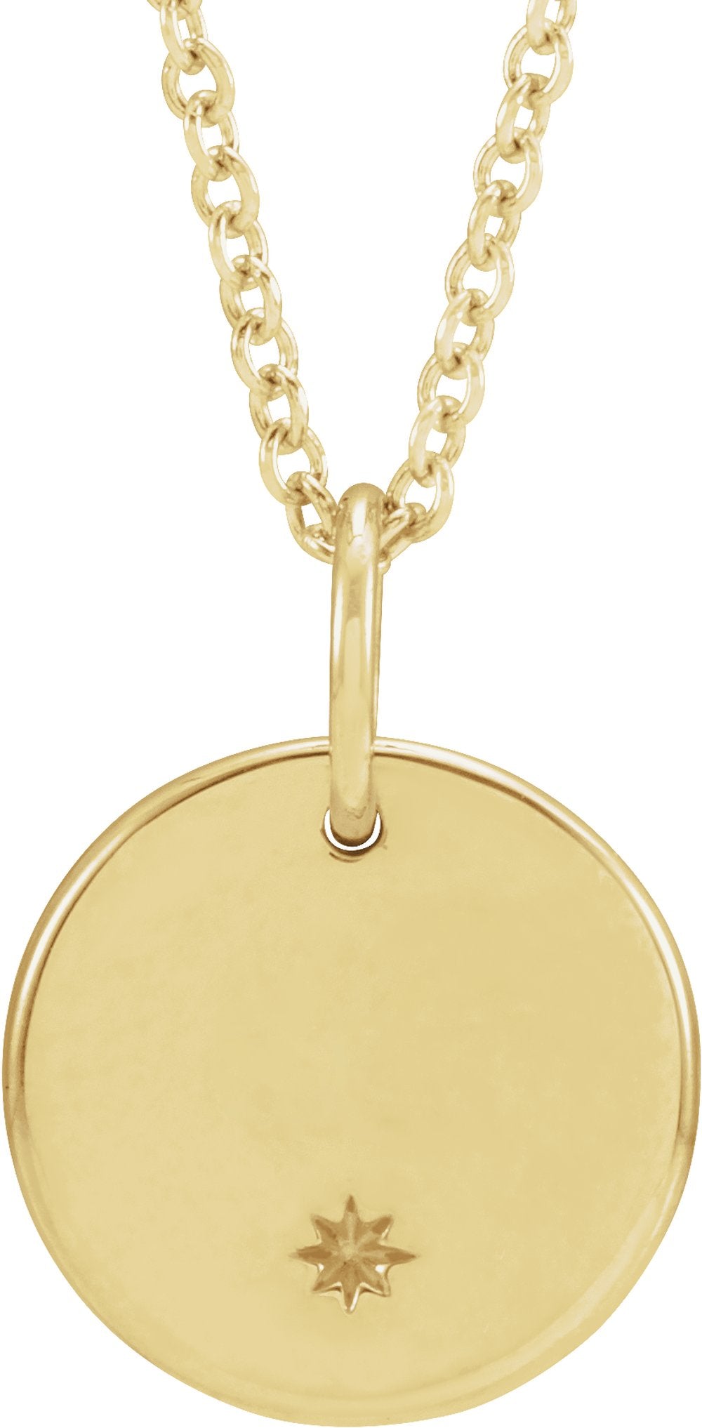 14K Yellow Engravable Round 16-18" Necklace