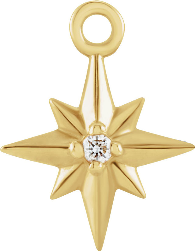 14K Yellow .005 CT Natural Diamond Star Dangle