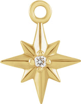 14K Yellow .005 CT Natural Diamond Star Dangle