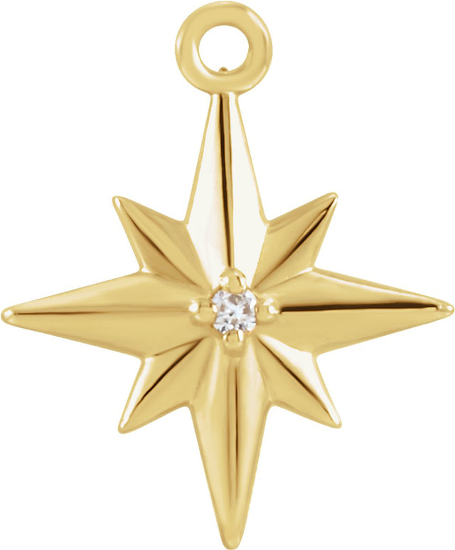 14K Yellow .005 CT Natural Diamond Star Dangle