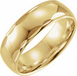 14K Yellow Gold 7 mm Scalloped Edge Comfort-Fit Half Round Band Size 13.5
