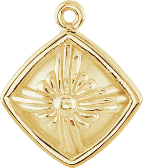 14K Yellow Floral Dangle