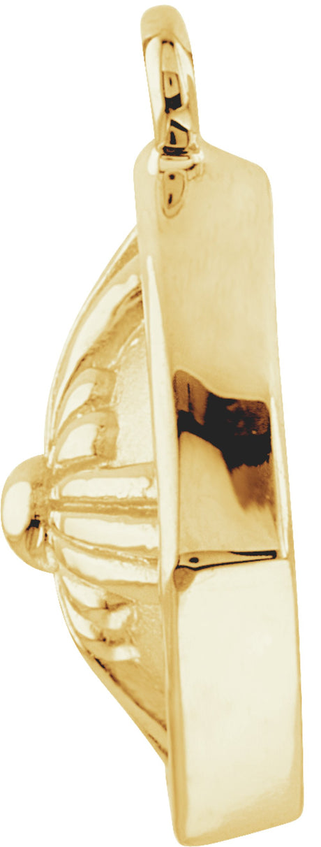 14K Yellow Floral Dangle