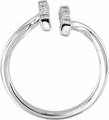 14K White Gold 1/6 CTW Natural Diamond Double Bar Ring