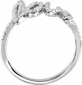 14K White 1/4 CTW Natural Diamond Love Ring