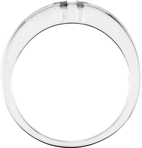 14K White 8 mm Grooved Cross Band Size 10